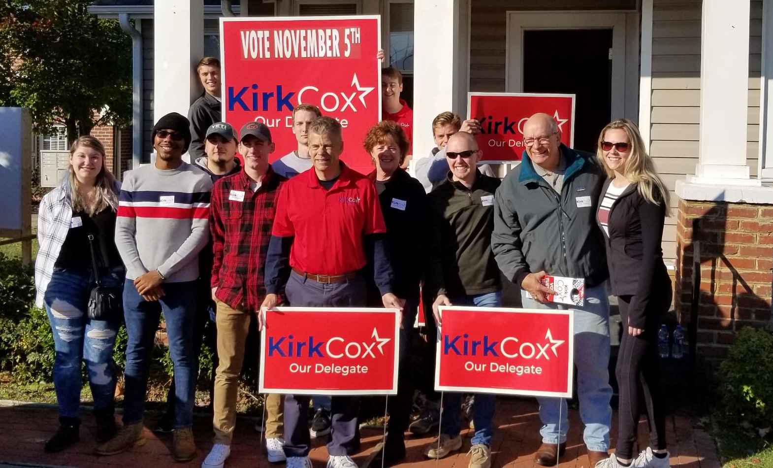 Fort Lee Federal Credit Union's Patsy Stuard and husband, Pat, volunteered on the campaign of Del. Kirk Cox this election season.