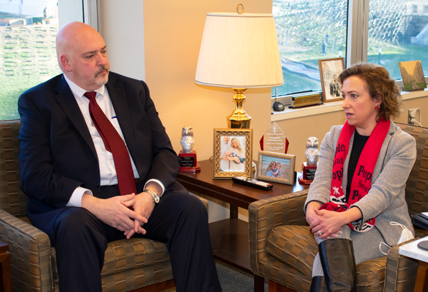 League President/CEO Carrie Hunt (pictured right) with Speaker of the House Todd Gilbert.