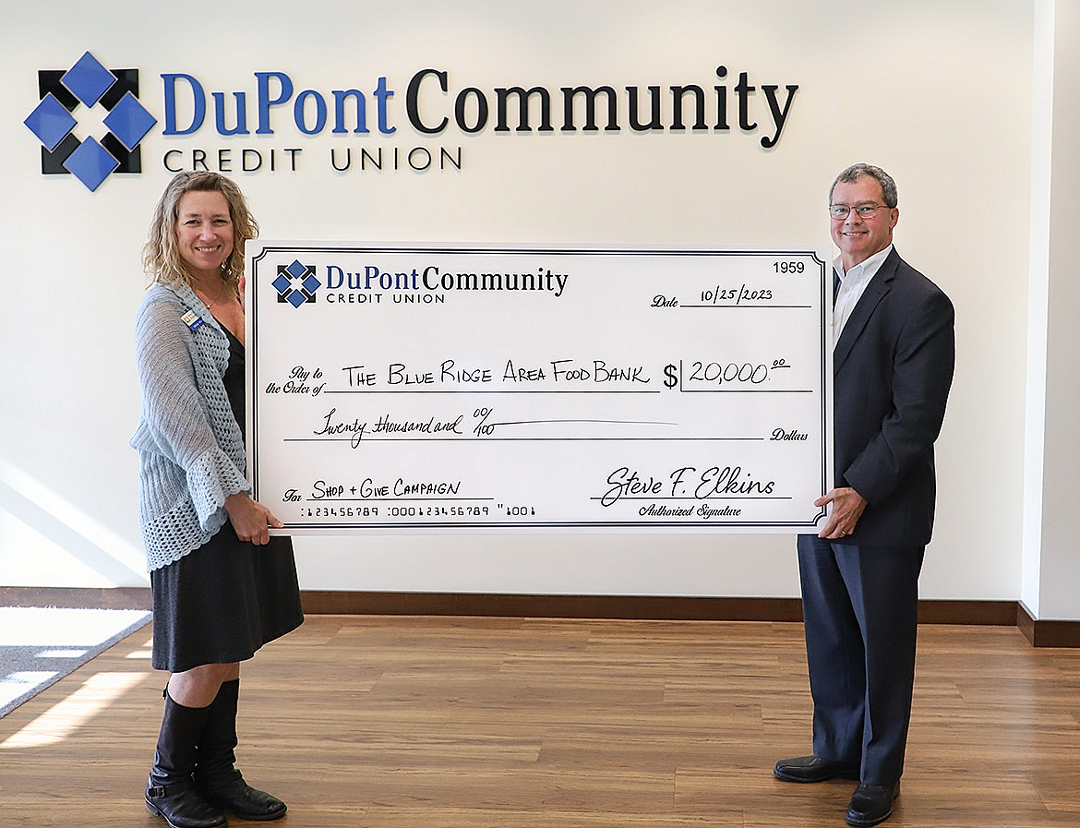 DCCU Donates $20K to the Blue Ridge Area Food Bank